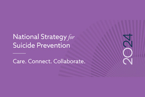 National Strategy for Suicide Prevention thumbnail image with purple background